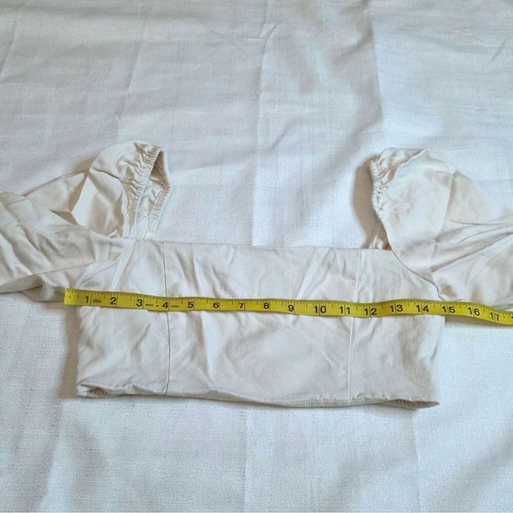 O.P.T Beige Ivory Cropped Off The Shoulder Top Size Small